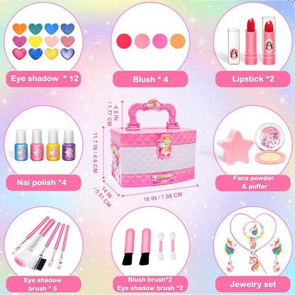 Makeup Kit for Girls Age 3-12, Princess Dress