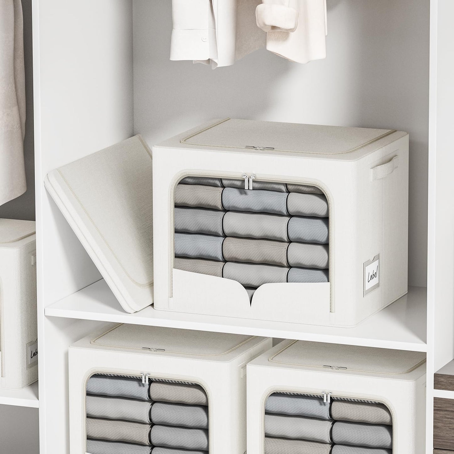 2 Pack Foldable Storage Bins with Clear Window