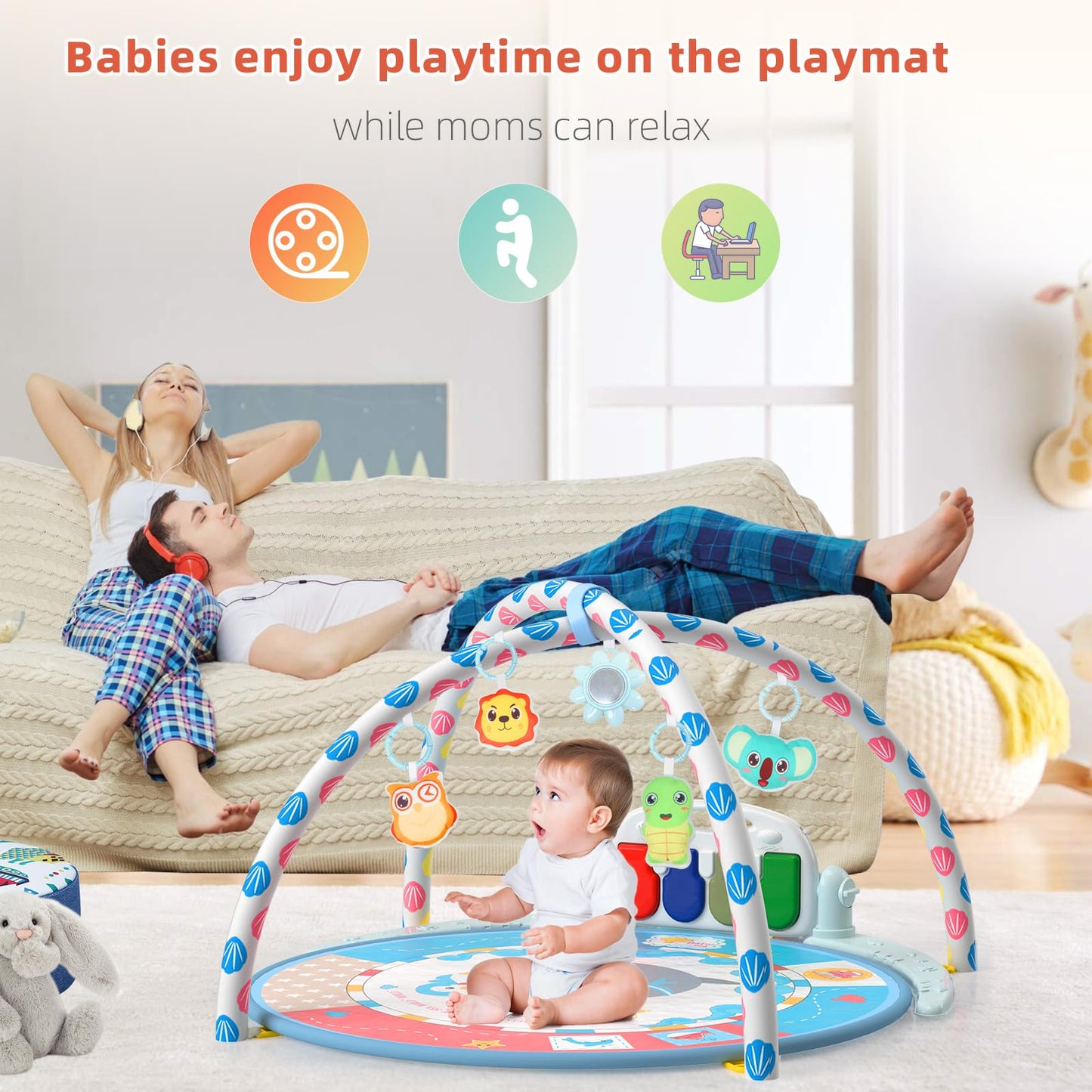 Baby Activity Gym with Piano and Toys