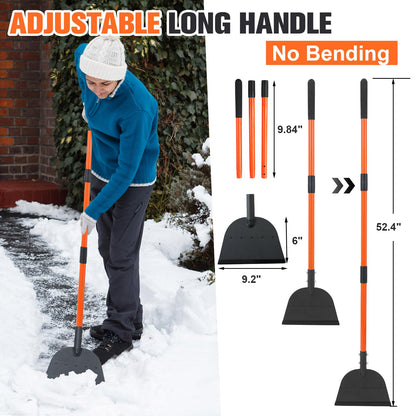 LUFFWELL Long Handle Ice Scraper for Driveway