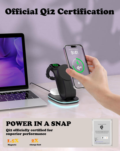 3 in 1 Wireless Charging Station for Apple Devices