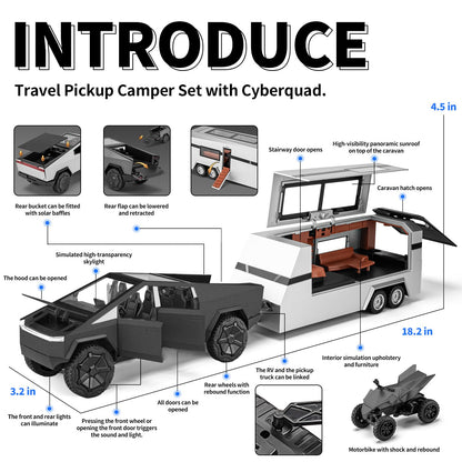 Cybertruck Pickup Trailer Toy with Sound and Lights