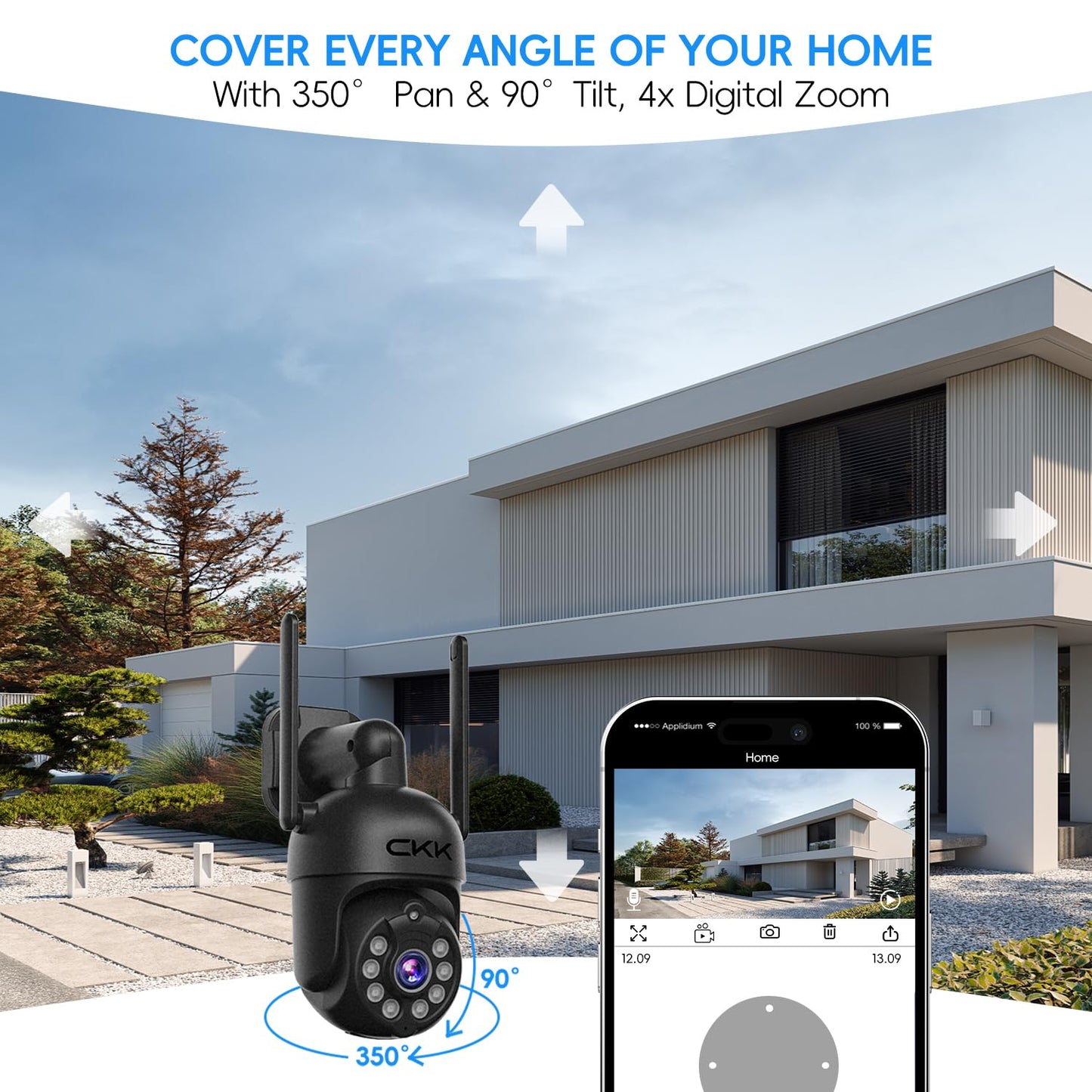 3K Wireless Outdoor Security Camera with Night Vision