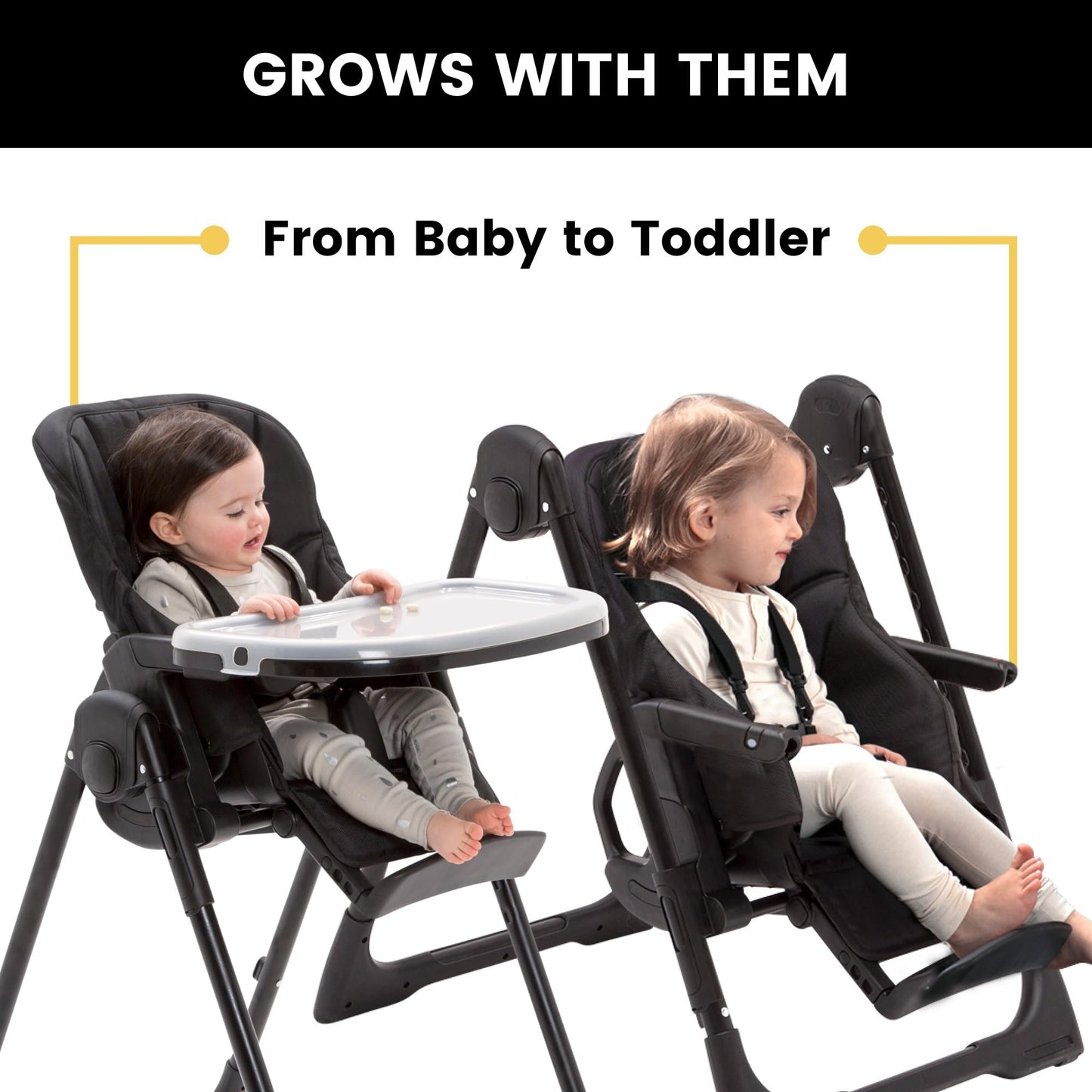 Jeep High Chair with Adjustable Height & Recline
