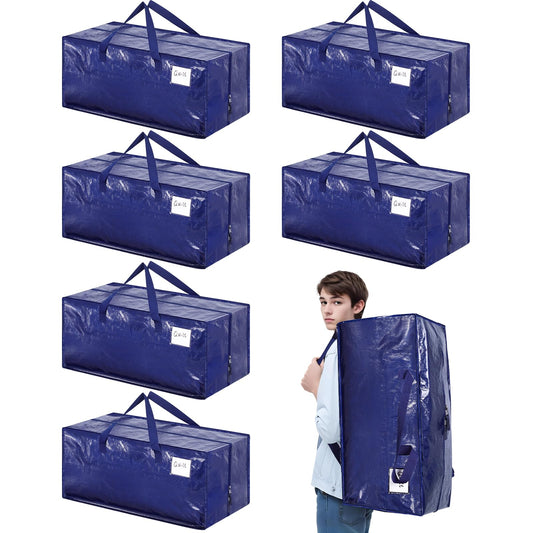 6 Pack Heavy Duty Moving Bags with Backpack Straps