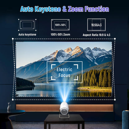 Portable 4K Mini Projector with WiFi and Bluetooth