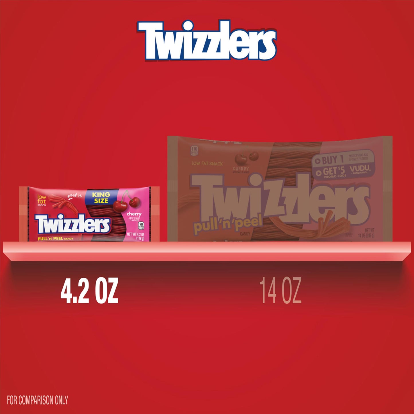 15 Count Twizzlers Pull 'N' Peel Candy Packs