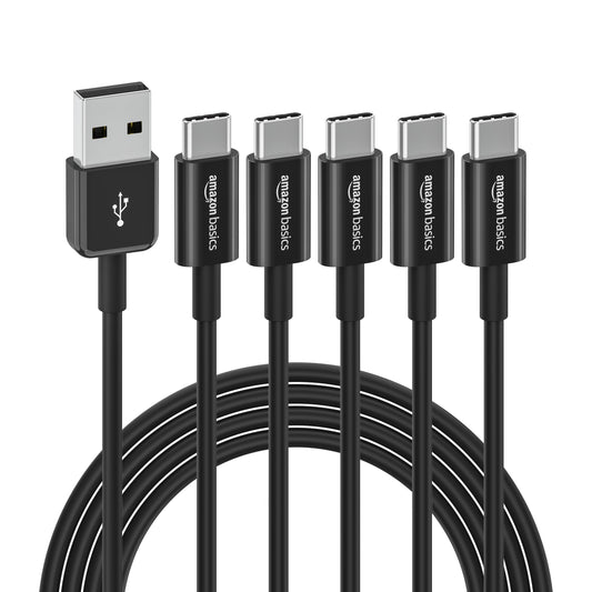 5-Pack USB-C to USB-A Charger Cable