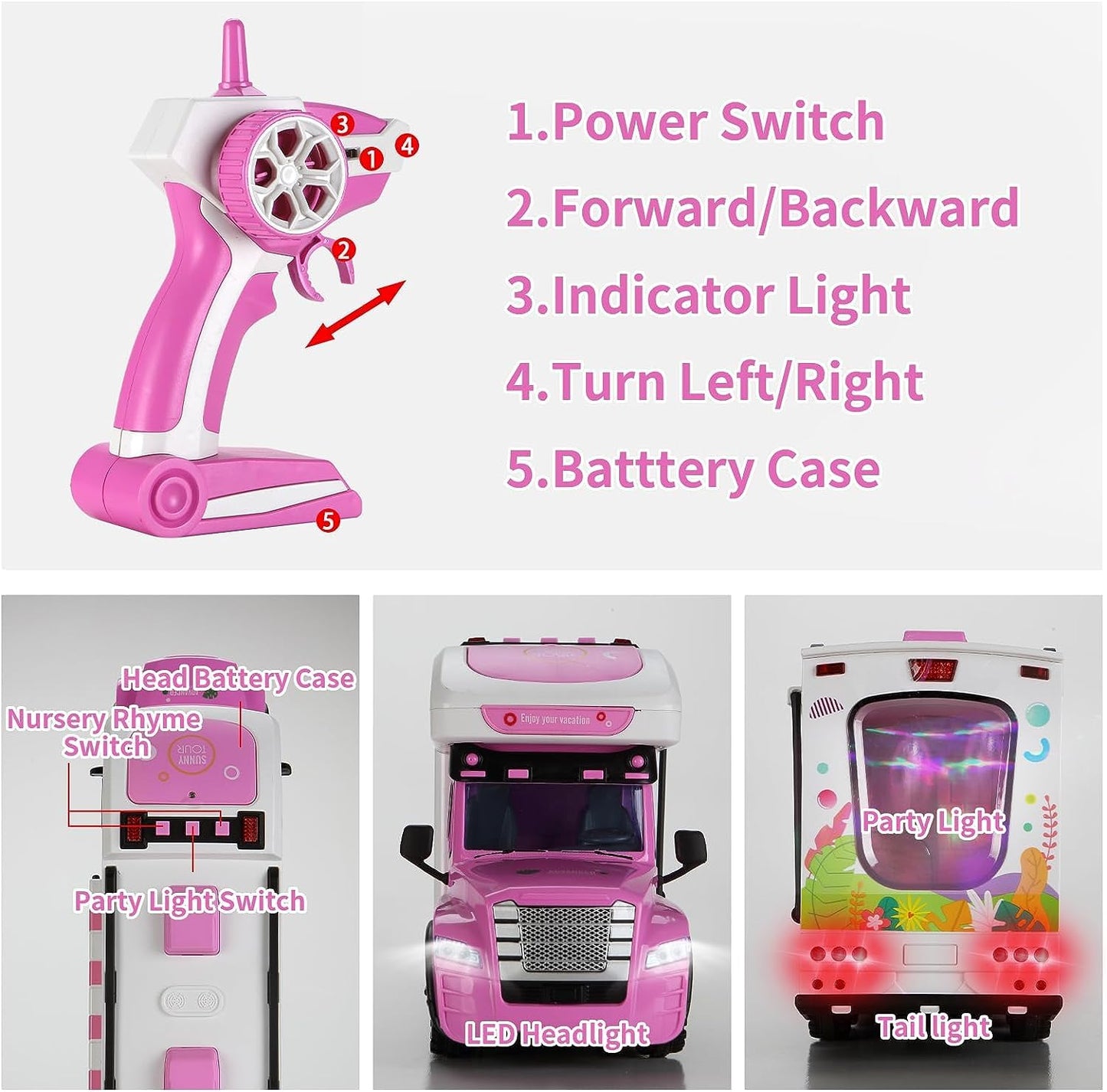 Remote Control Food Truck Toy Playset for Girls