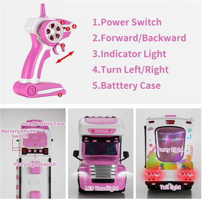 Remote Control Food Truck Toy Playset for Girls