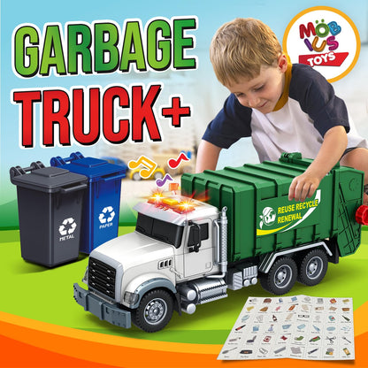 Friction-Powered Garbage Truck Toy Set for Kids