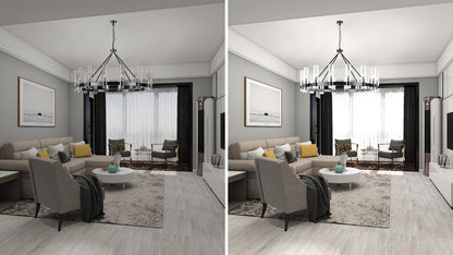 48" Black Wagon Wheel Chandelier with Glass Shade