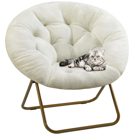 DUMOS Comfy Faux Fur Saucer Chair