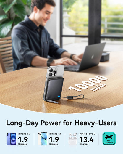 10000mAh INIU MagSafe Wireless Portable Charger with Kickstand