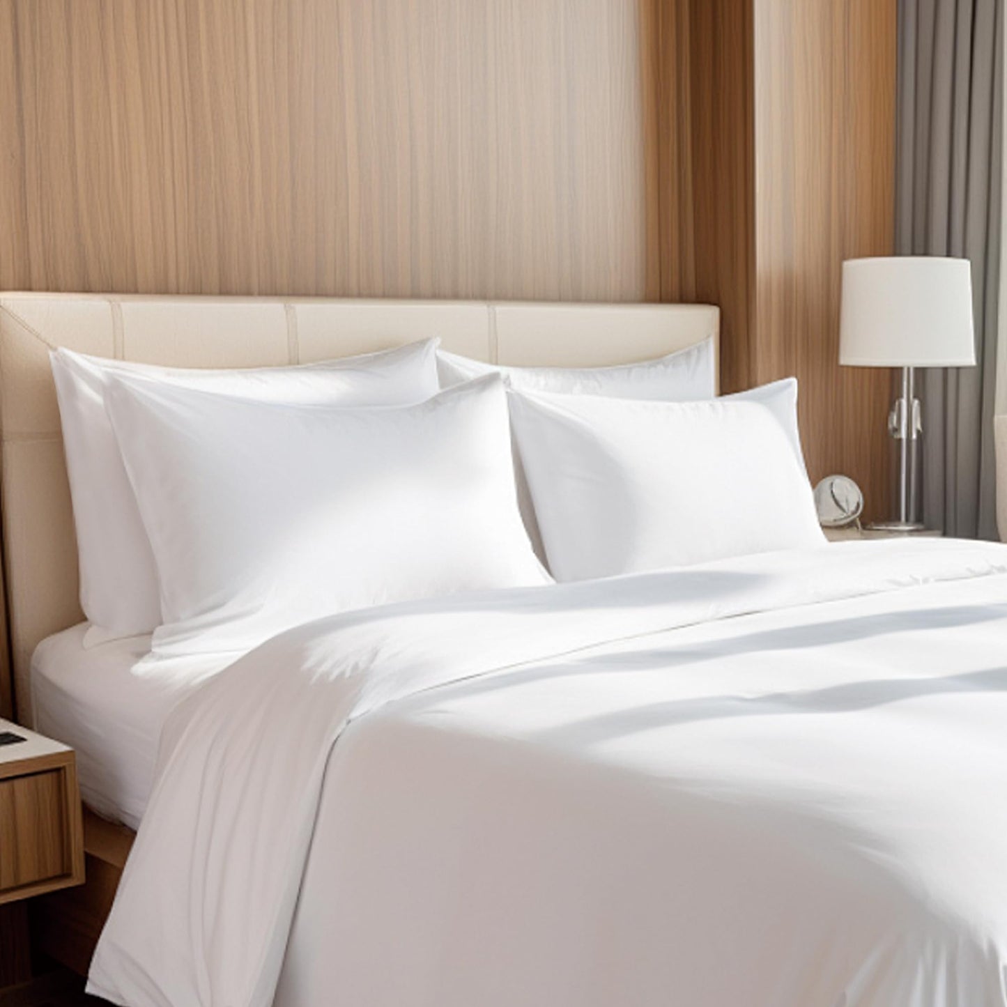 Goose Down Feather Pillows Standard Size Set of 2 Pack (20x26in) White Breathable Fluffy Hotel Collection Bed Pillows for Sleeping Medium Firm Support for Back Stomach or Side Sleepers