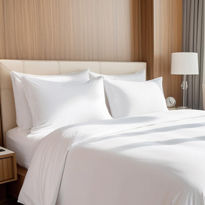 Goose Down Feather Pillows Standard Size Set of 2 Pack (20x26in) White Breathable Fluffy Hotel Collection Bed Pillows for Sleeping Medium Firm Support for Back Stomach or Side Sleepers