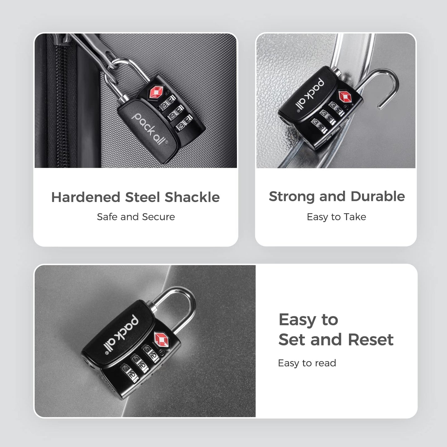TSA Approved 3-Digit Combination Luggage Locks