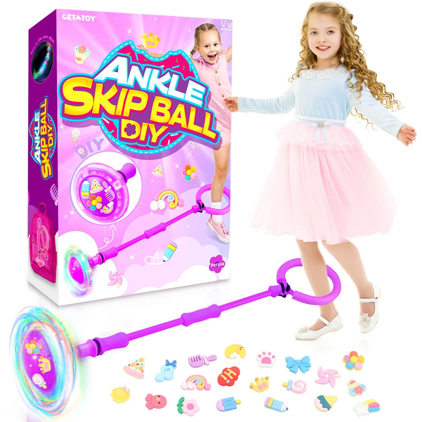 Getatoy Ankle Skip Ball for Kids Ages 4-12