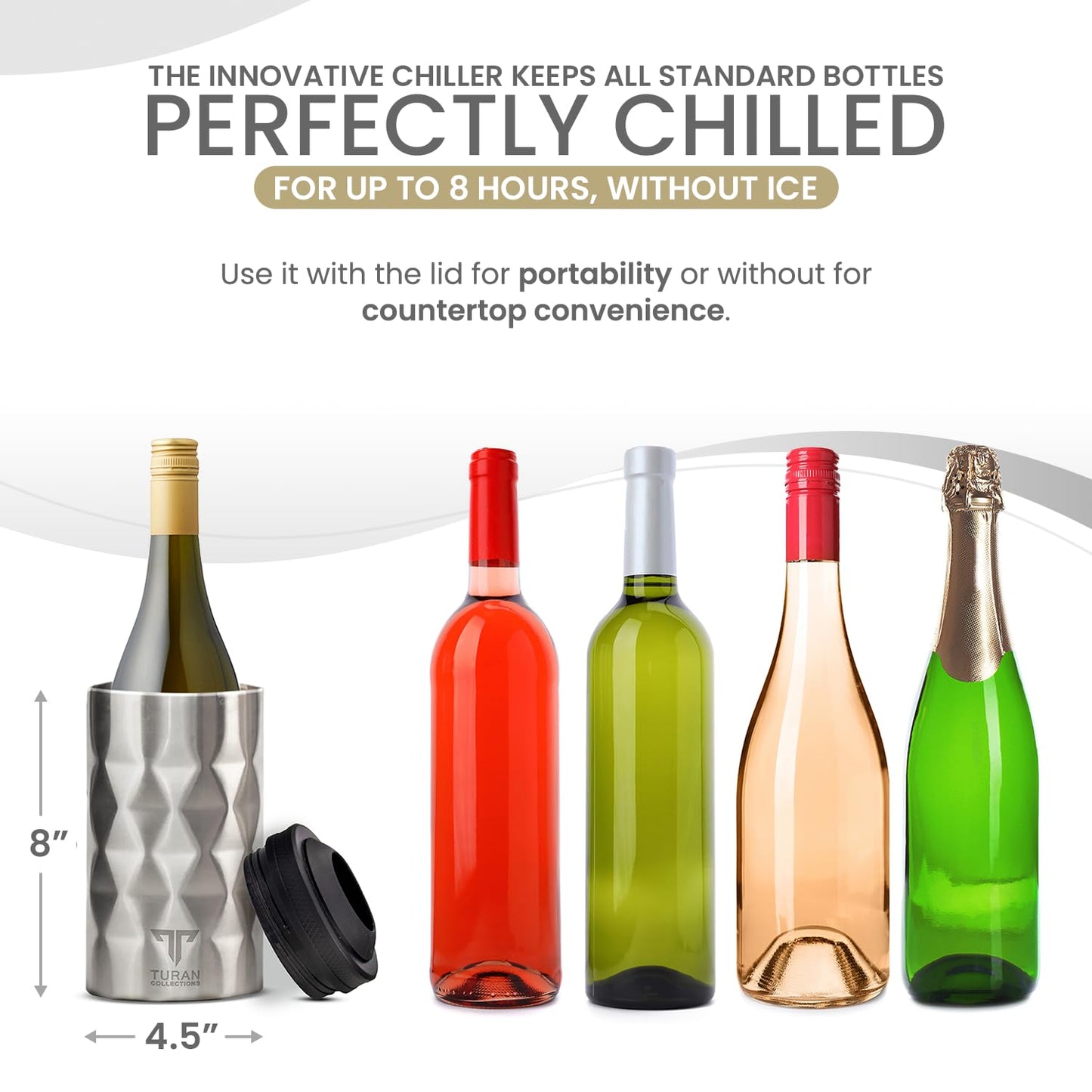 Portable Insulated Wine Chiller for 750ml Bottles