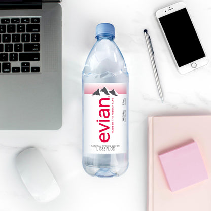 Evian Spring Water 1L Bottle, 12 Pack