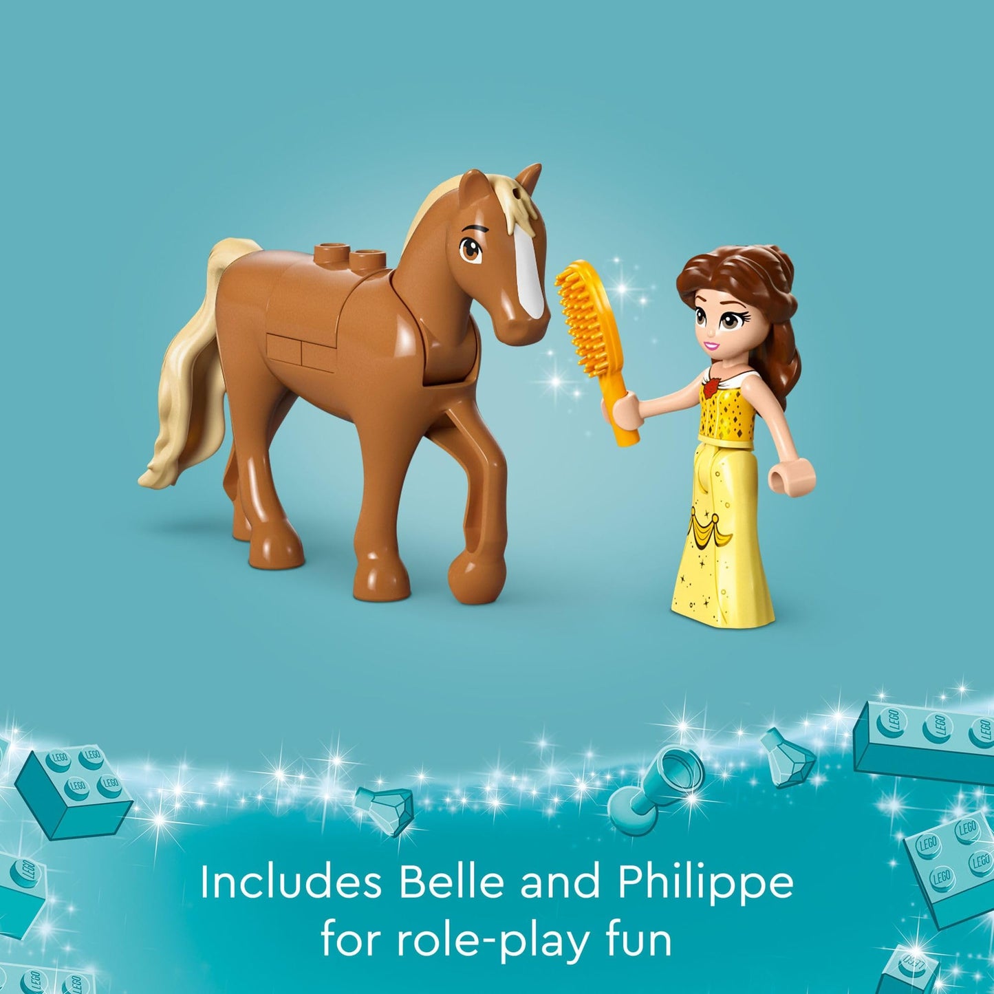 LEGO Disney Princess Belle’s Storytime Horse Carriage and Mini-Doll, Princess Toy for Kids, Disney’s Beauty and The Beast Movie Gift for Girls and Boys Ages 5 and Up, 43233