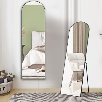 Full Length Arched Floor Mirror with Stand