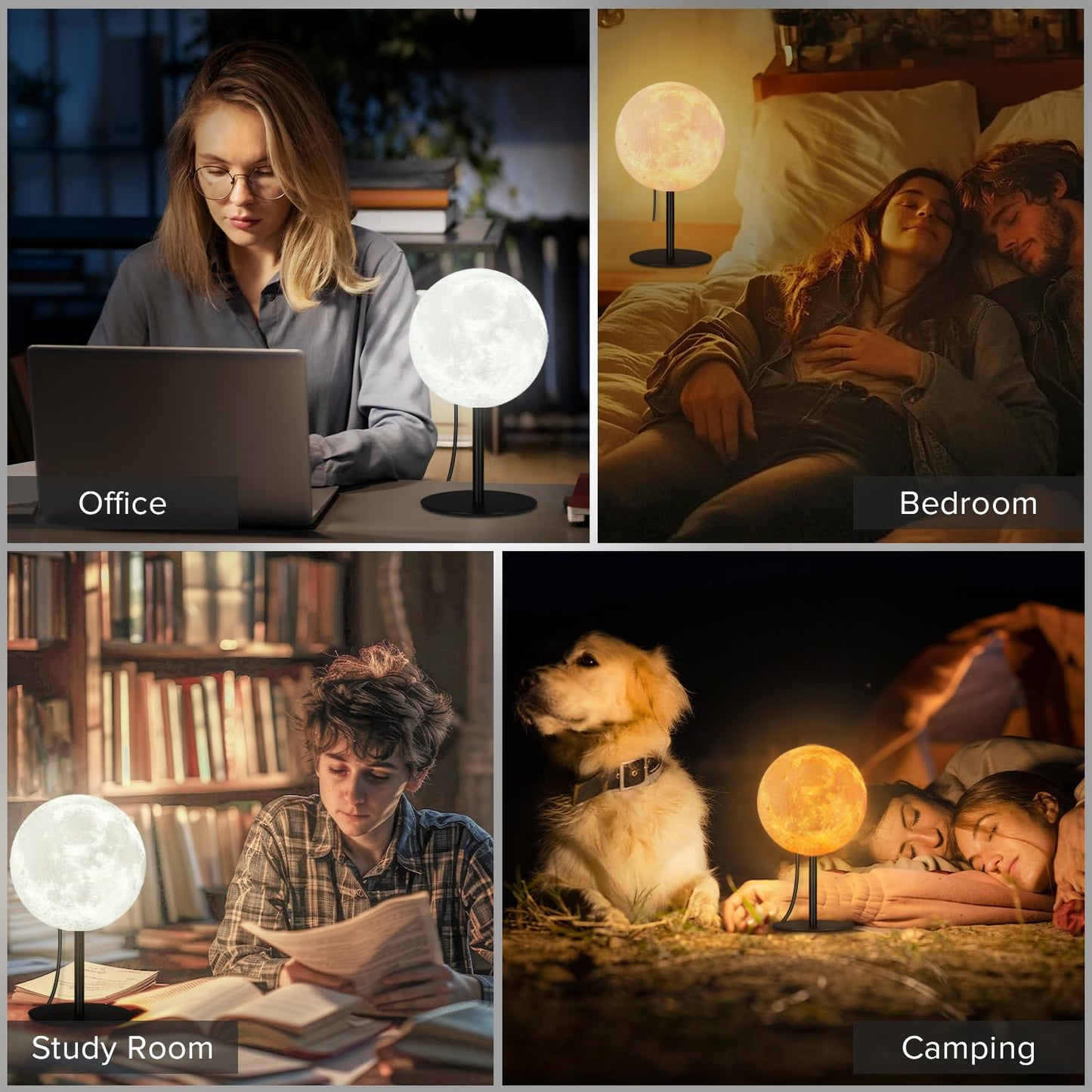 Small Table Lamp for Bedroom - Moon Lamp