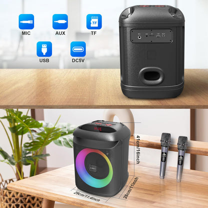 AIMAX Bluetooth Karaoke Machine with 2 Microphones