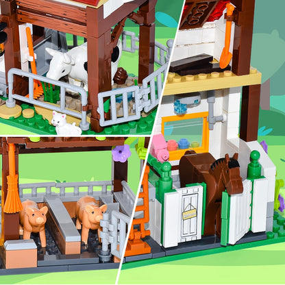 Animal Building Block Kit with Tractor Tools