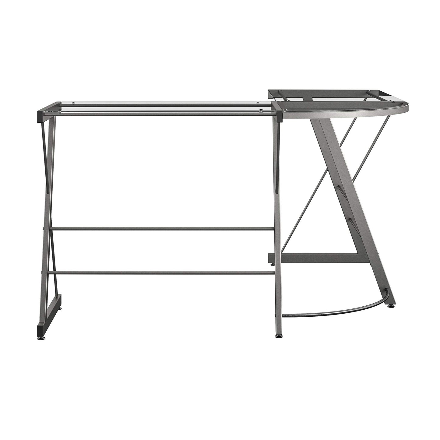 Ameriwood Home Odin Glass L-Shaped Computer Desk, Gray