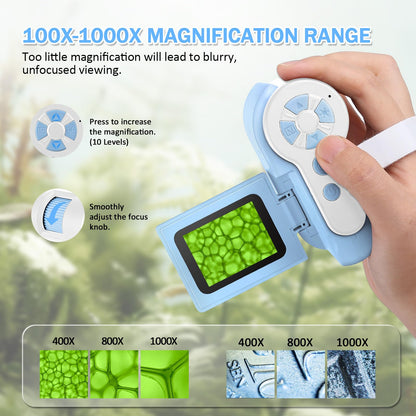 1000X Kids Microscope with 6 LED Lights