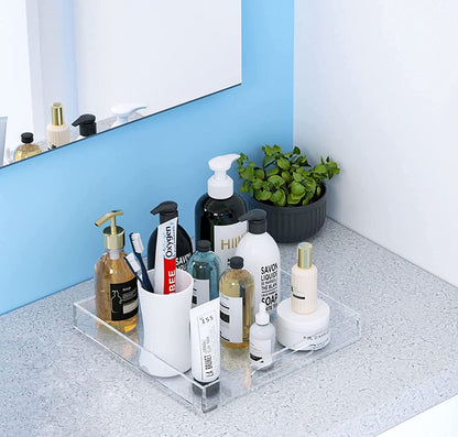 Waterproof Acrylic Vanity Tray with Handles