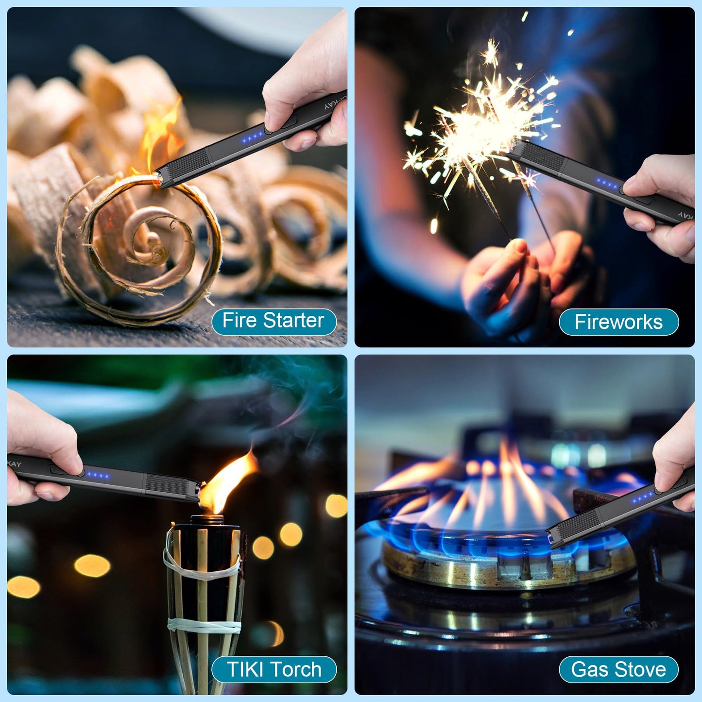 2 Pack Electric USB Candle Lighter for BBQ