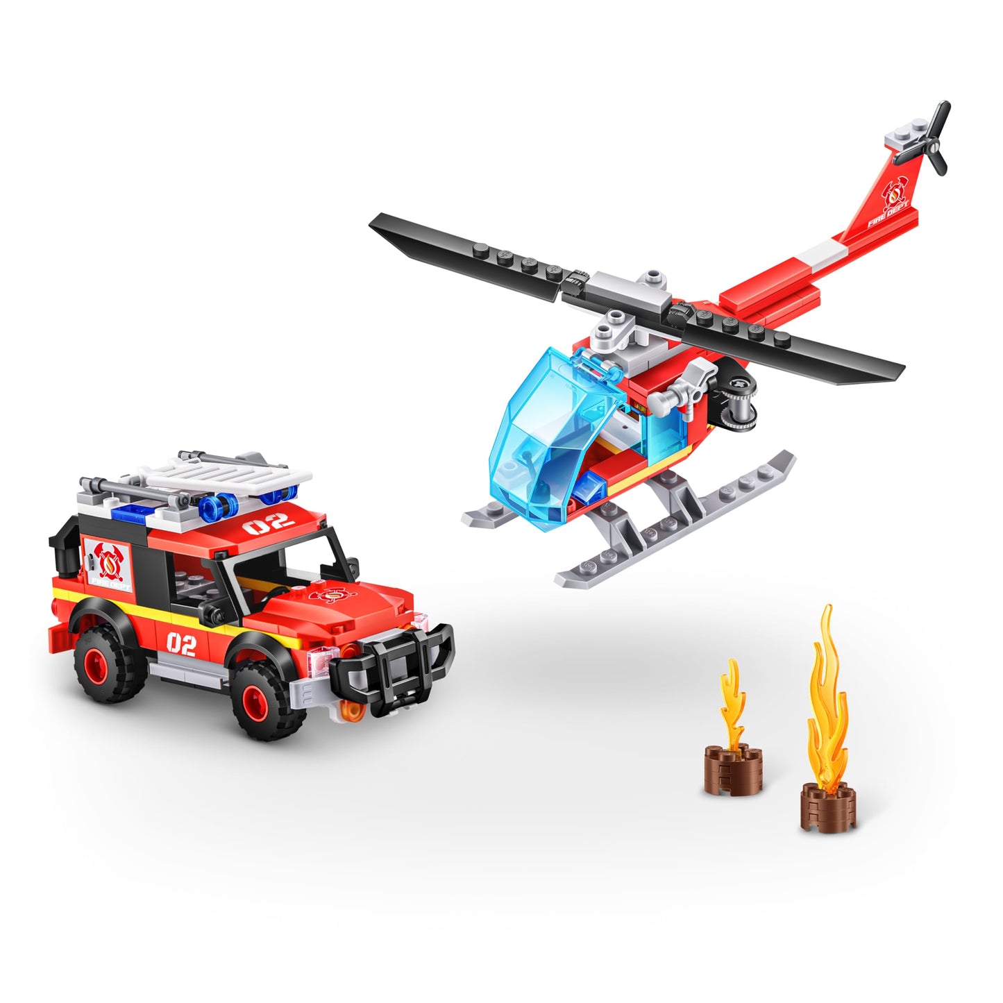 Max Build More City US-Series 218-Piece Brick Box Play Set Fire Station