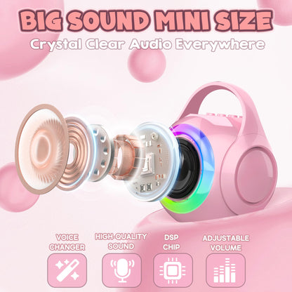 Hockvill Mini Karaoke Machine for Kids with Microphone
