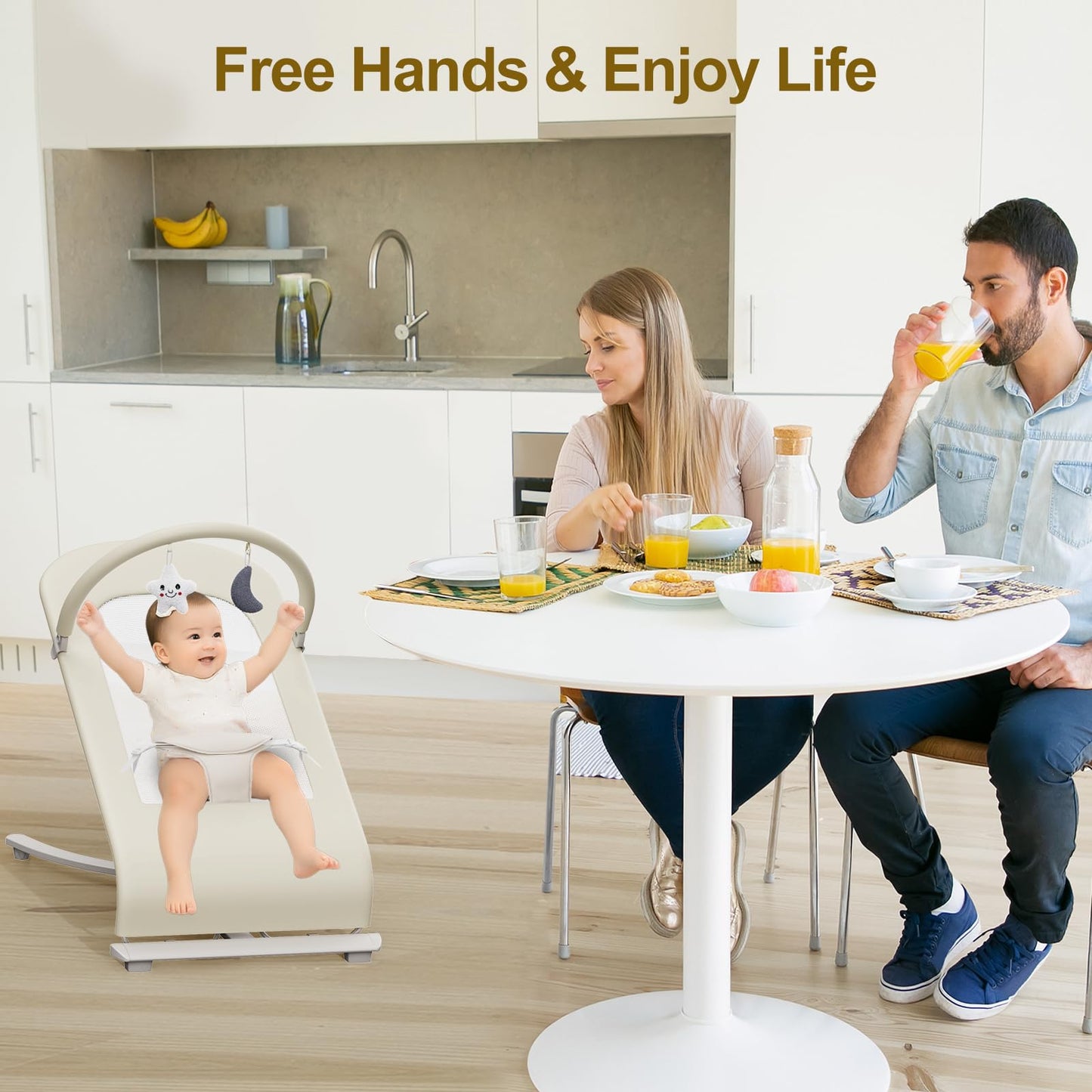 3-in-1 Portable Baby Bouncer & Rocker Chair