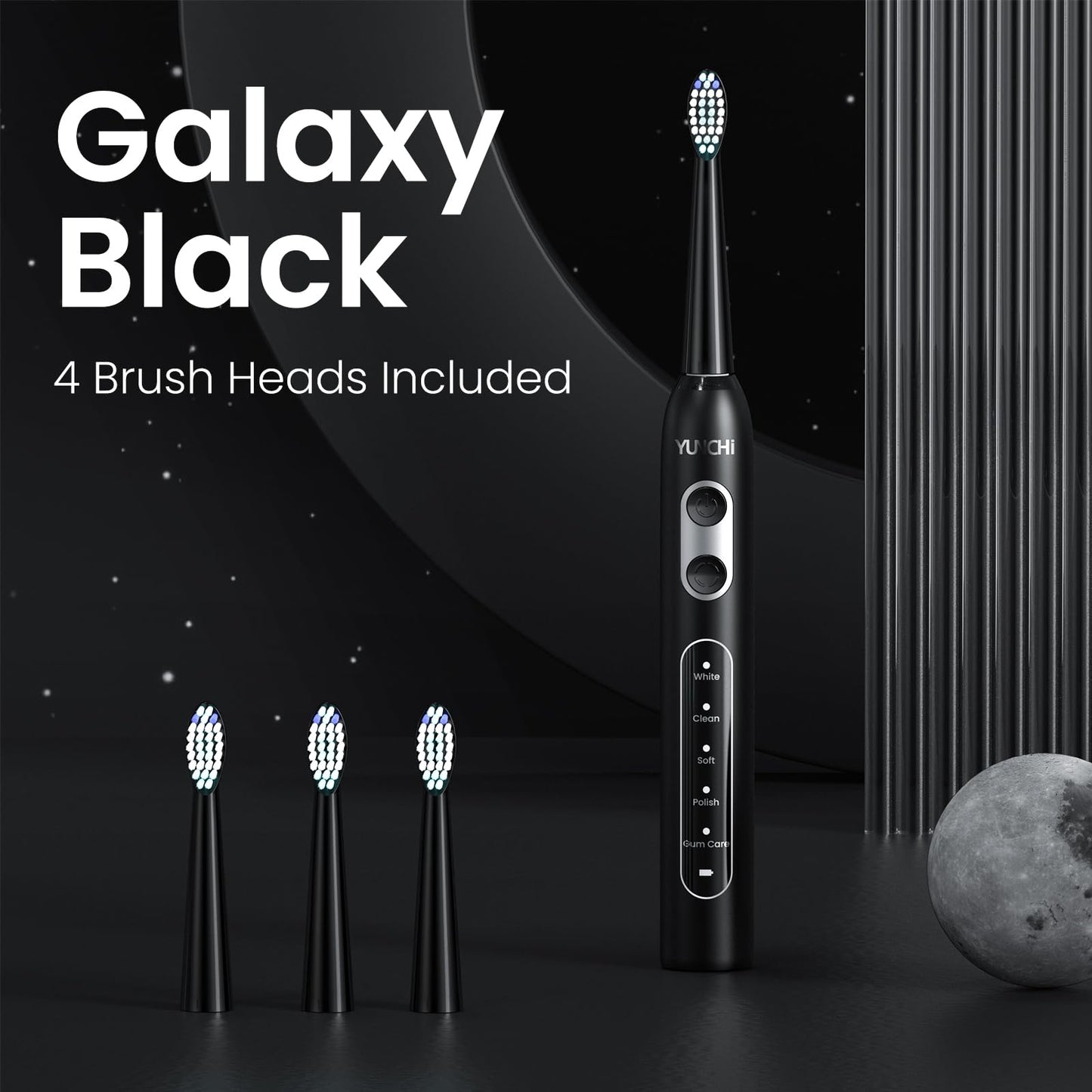 YUNCHI Sonic Electric Toothbrush with 4 Brush Heads