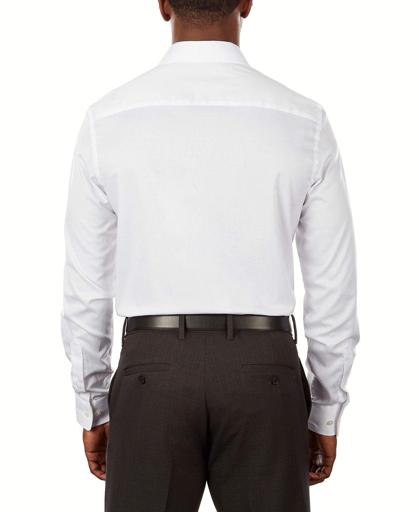 Van Heusen Men's Dress Shirt Slim Fit Flex Collar Stretch Solid, White, 15" Neck 32"-33" Sleeve