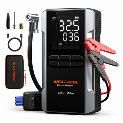 3000A Jump Starter with Air Compressor by WOLFBOX