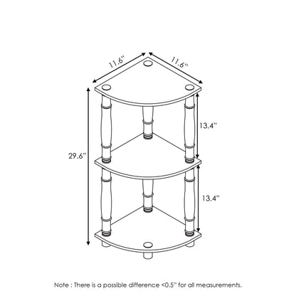 Furinno Turn-N-Tube 3-Tier Corner Display Rack Multipurpose Shelving Unit with Classic Tube, Espresso/Black