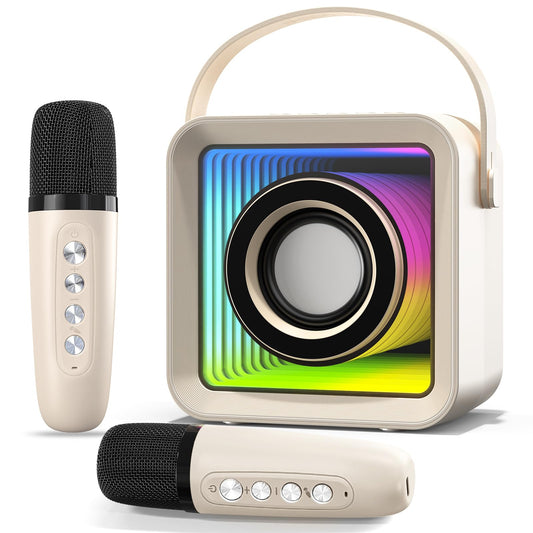 HUABAO Mini Karaoke Machine with 2 Microphones