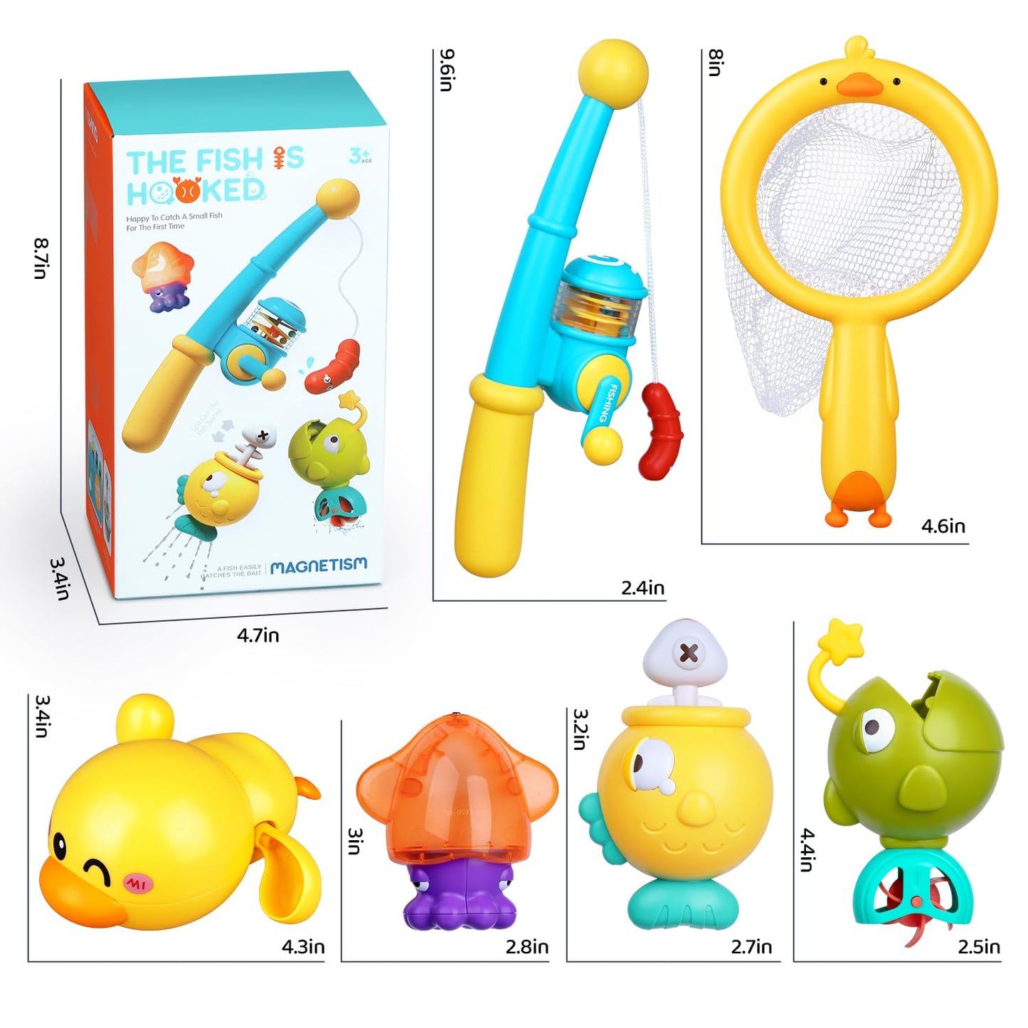 Magnetic Fishing Bath Toys for Toddlers 1-3