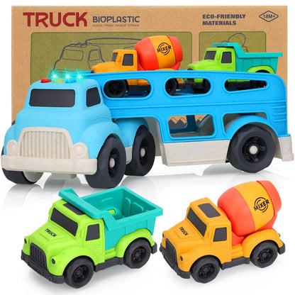 Wheat Straw Toy Cars for Toddlers 2-4