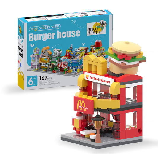 Building Brick Set Burger House for Kids