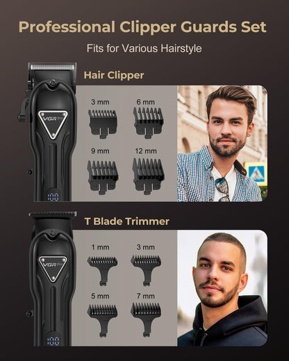 VGRPRO Men's Cordless Clipper and Trimmer Set