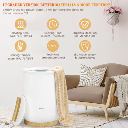 Keenray Upgraded Towel Warmer Bucket, Large Towel Warmer with 3 Heating Modes, Heat Time 30/45/60 Min Adjustable and Up to 24 Hour Delay Timer, Towel Heater for Oversize Bathrobes Blankets, CL1Plus