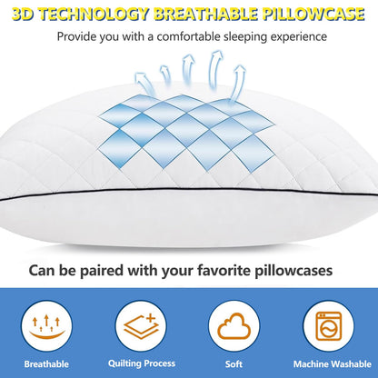 AS AWESLING Soft Pillows for Sleeping - Shredded Memory Foam Bed Pillows Set of 2 for Side Back Stomach Sleepers (Standard(20 * 26 inches))