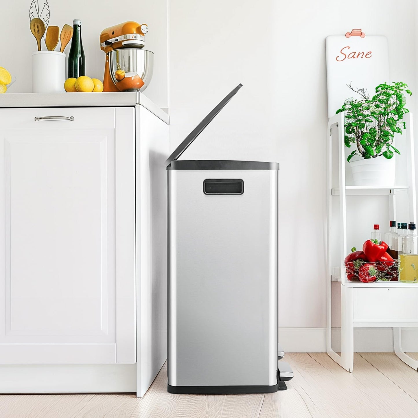 8 Gallon Stainless Steel Trash Can with Lid