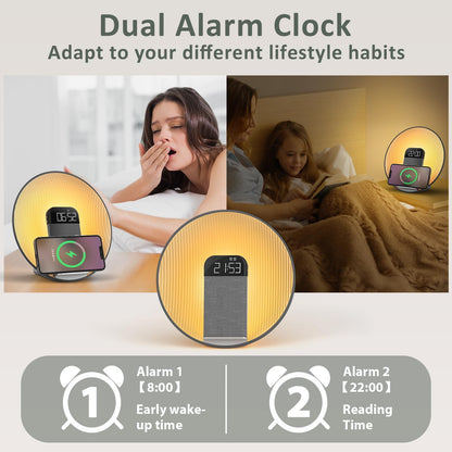 Sunrise Alarm Clock with Wireless Charging & Bluetooth