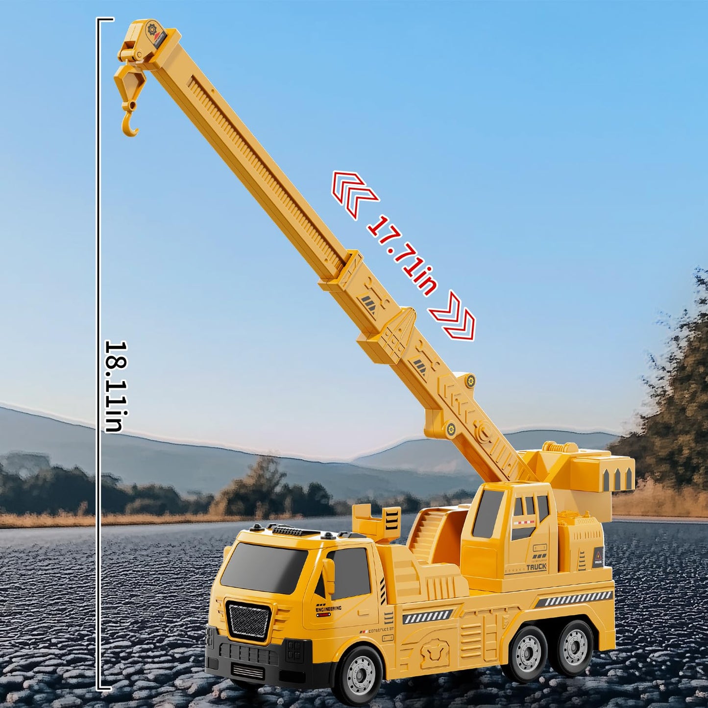 Excavator Crane Truck Toy with Lights & Sounds